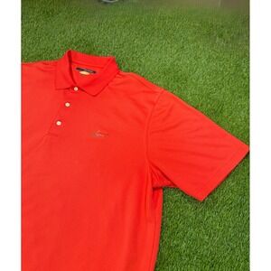Greg Norman Play Dry Mens XXL Red Short Sleeve Shark Logo Golf Polo Shirt